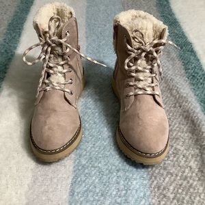 Madden girl lace up booties size 2.5 color light pink